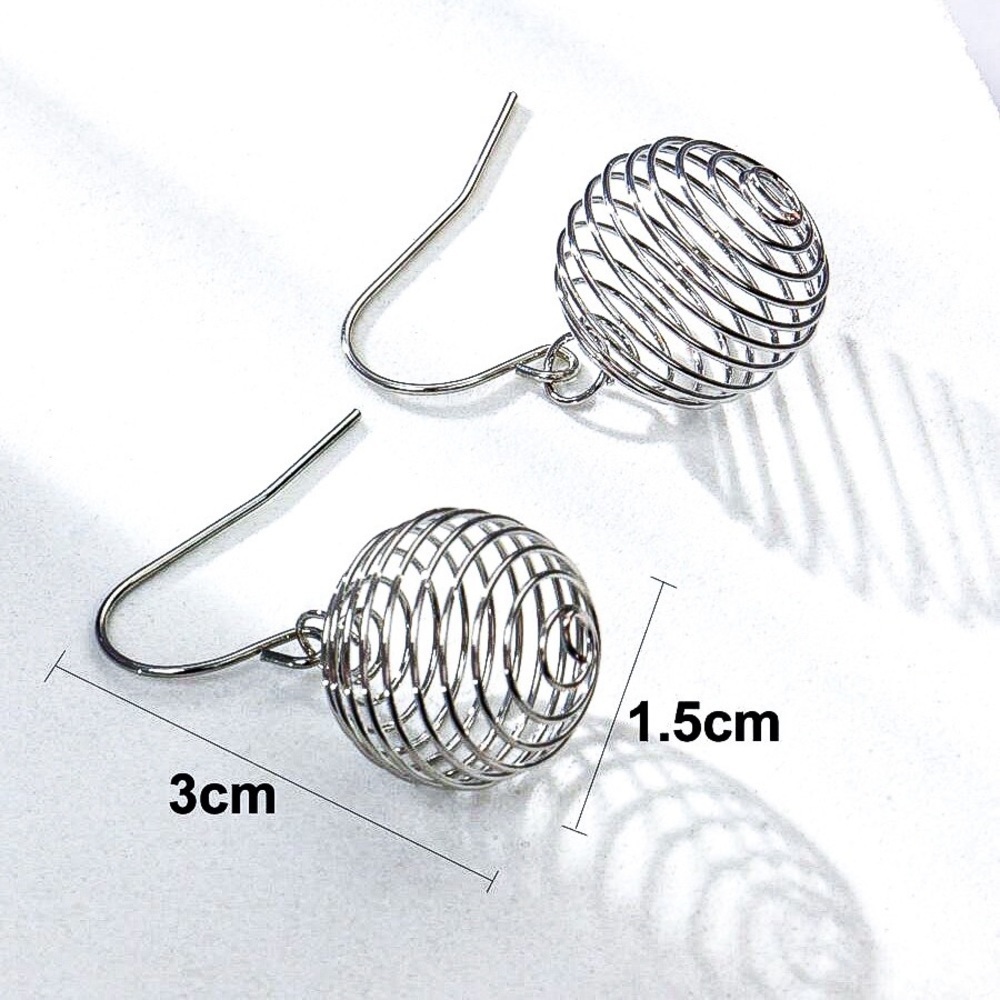 Any 3/$25! Silver Spiral Ball Drop Earrings - Picture 4 of 6